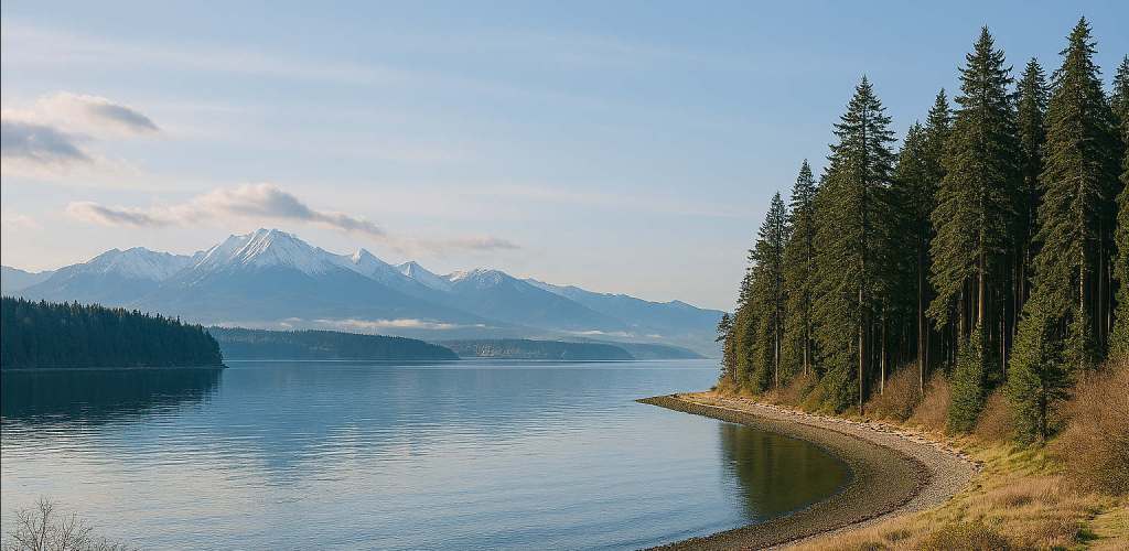 Whidbey Island in winter with no snow